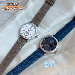 ✨✨IWC万国柏涛菲诺女表 ——昼夜与星辰✨✨，一昼一夜一更替!♥️♥️♥️日月为你转动，把星辰赠予你❤️❤️❤️昼夜显示腕表具有的象征意义，代表着时间的流逝和自然的更迭，日月星辰随时间变化，如太阳随着一天的日出逐渐升起，月亮和星星轮流出现在表盘中，展现腕表的精致和优雅所带有的浪漫色彩，让我们感受到时间的魅力和自然的力量！腕表精致简约，风格百搭，34mm的尺寸更显利落别致，精致美观，也更适合女神的纤细手腕佩戴!内部搭载石英瑞士机芯，蓝宝石玻璃，表带搭配快拆系统！
