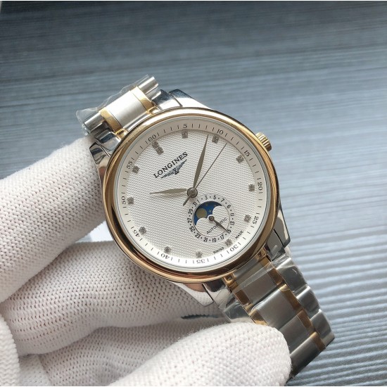 浪琴官网新品v2版本浪琴 LONGINES L33 名匠系列月相 市场上唯一一家官方1:1复刻版本，不惜成本[强]升级瑞机壳套字面，原装月相，区别市场普通版本 配置全自动机械机芯，316L精钢，蓝宝石镜面，尺寸39.5mm专柜同步，SJ出品让表又再次刷新高性价比的购表体验 三杰精致推荐男士机械腕表 SJ为你精心打造超真实实物图拍摄