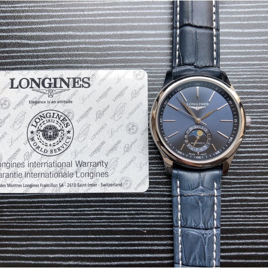 2019浪琴官网新品v2版本浪琴 LONGINES L33 名匠系列月相 市场上唯一一家官方1:1复刻版本，不惜成本[强]升级瑞机壳套字面，原装月相，区别市场普通版本 配置全自动机械机芯，316L精钢，蓝宝石镜面，尺寸39.5mm专柜同步，SJ出品让表又再次刷新高性价比的购表体验