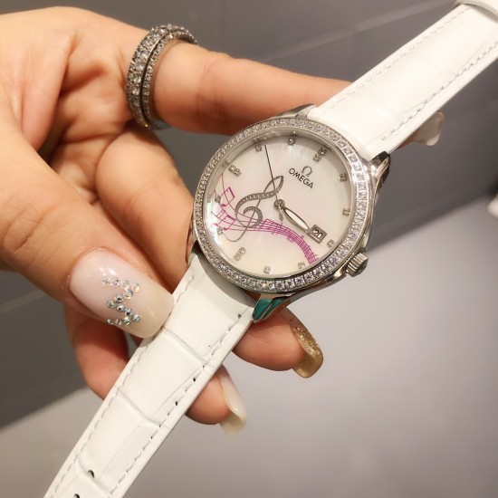 欧米加OMEGA女士腕表 进口石英机芯 316L精钢表壳 直径34mm厚8mm