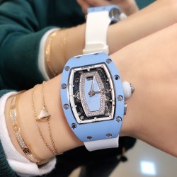 实拍 Richard Mille RM037 蓝陶瓷 蓝唇！ |哈利奎恩|小丑女同款系列女士壕气腕表！