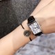 浪琴 黛绰维纳系列 方形 石英女表 精钢材质 牛皮表带 23mm*33mm