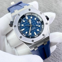AP 爱彼Audemars Piguet 15720ST.OO.A052CA.01皇家橡树离岸型 男士机械腕表 尺寸42mm，搭配复刻⌚️原装Calibre4308全自动机械机芯 反炫光处理蓝宝石水晶玻璃 采用进口316精钢鑫表壳 搭配进口氟橡胶表带（头层小牛皮）原装针扣 超高品质，货有所值 硬汉必备神器 经过多道工序的打磨和磨砂处理，终把AP特有的八角型表圈表达出棱角分明的线条，爱彼入门级腕表强烈推荐！