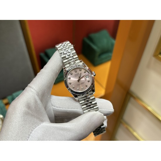 劳力士冰莓粉日志31mm316L精钢材质2236全自动机械机芯