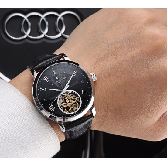 实物拍摄品牌：江诗丹顿 -Vacheron Constantin  类型：[酷]男士腕表表壳：316精钢（做工优质）表带：进口真牛皮/316精钢（两种可选）机芯：高级定制全自动机械机芯（走时稳定）玻璃：高级强化镀膜镜面尺寸：直径42mm，厚度13mm