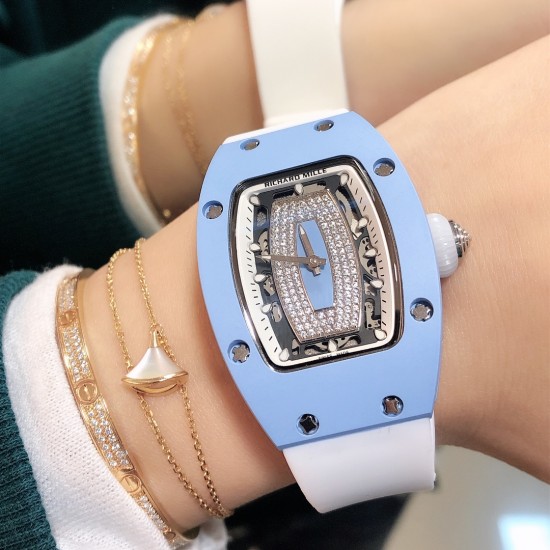 实拍 Richard Mille RM007 蓝陶瓷 蓝唇！经典系列女士壕气腕表！明星畅销款，人气指数最高的名品！