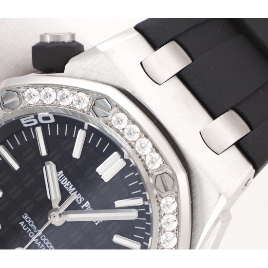 爱彼 Audemars Piguet    AP 皇家橡树离岸型 15710系列  X43 采用莫桑钻圈口 一表一码，二码合一，配送检验证书，联网可查询，国检机构  真正的物美价廉 搭配进口3120机械机芯  904L精钢表壳，进口橡胶表带，防眩光水晶蓝宝石玻璃镜面，尺寸：42mm 14mm[礼物][礼物]五星推荐，自留，送礼，首选