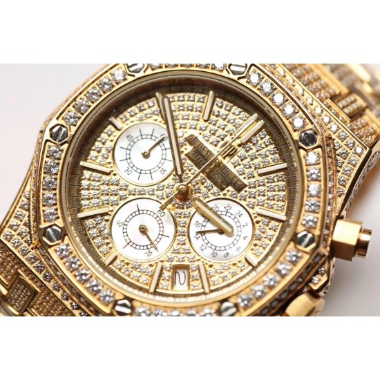 (K8新品)爱彼Audemars Piguet 皇家橡树系列 26320ST 26320BA 26320OR 钻石手表 搭载316L不锈精钢表壳 实心厚重钢带精选进口奥地利水钻 光彩闪耀 采用进口VK石英跑秒机芯 精准计时 耗时11个月 多功能钻石精装手表 尺寸42mm 重量170g (K8新品)爱彼Audemars Piguet 皇家橡树系列 26320ST 26320BA 26320OR 钻石手表 搭载316L不锈精钢表壳 实心厚重钢带精选进口奥地利水钻 光彩闪耀 采用进口VK石英跑秒机芯 精准计时 耗时11个月 多功能钻石精装手表 尺寸42mm 重量170g