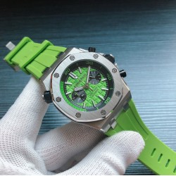 男款⌚️品牌：爱彼-AP皇家橡树  五针多功能男士石英腕表，高级蓝宝石镜面，全自动进口多功能计时跑秒石英机芯，走时稳定0时差 配备顶级316L精钢钢壳，原装天然橡胶表带，搭配原装扣 尺寸43mm，三杰精心推荐男士多功能计时跑秒石英腕表 SJ为你精心打造超真实实物图拍摄 让你超真实实物图体验