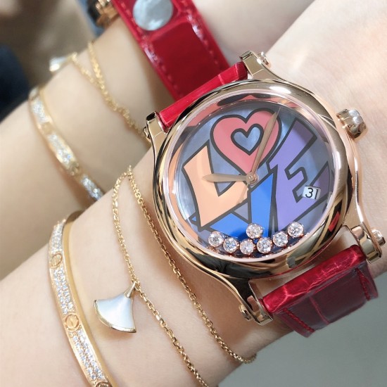 实拍《YF 》新品上市 萧邦 HAPPY DIAMONDS 五彩缤纷系列 278559-3020