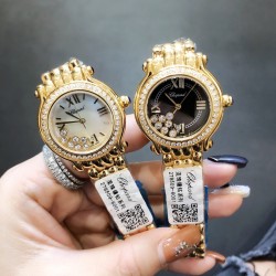 萧邦最新款 流珠镶钻系列 圆形表盘直径：30mm。尺寸与做工均和正版保持一致、钻石镶嵌宝石圈口，全钢女士腕表 线条流畅 立体感非常强 注重细节 以创造艺术品的方式专注每一只腕表，8个颜色