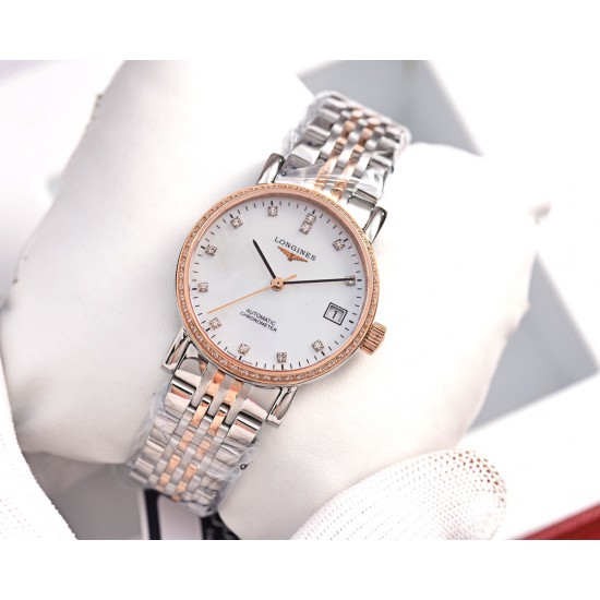 浪琴-Longines博雅系列女表,简约时尚 商务休闲最佳搭档。天然贝母面,国产天津机械/进口西铁城机械,精钢壳套,蓝宝石镜面。直径33mm 厚度11mm 浪琴-Longines博雅系列女表,简约时尚 商务休闲最佳搭档。天然贝母面,国产天津机械/进口西铁城机械,精钢壳套,蓝宝石镜面。直径33mm 厚度11mm