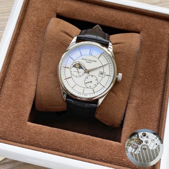 百达翡丽 Patek.Philippe精品男士腕表,四针分离搭载月相设计,技艺精湛,独具匠心,尊贵大气,绅士风范。采用全自动机械机芯,顶级316精钢表壳,进口小牛皮表带,矿物质超强镜面,尺寸42-13 百达翡丽 Patek.Philippe精品男士腕表,四针分离搭载月相设计,技艺精湛,独具匠心,尊贵大气,绅士风范。采用全自动机械机芯,顶级316精钢表壳,进口小牛皮表带,矿物质超强镜面,尺寸42-13