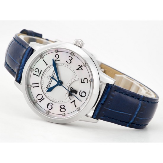 TW出品:积家约会系列自动机械图为女表 【尺寸】尺寸34mm 厚度10mm【机芯】搭载进口9015机改原装cal.898A自动上链机芯(不是加夹板)【表带】搭配进口意大利牛皮表带 【显示指针】顶级烧钢兰指针 具昼夜显示功能 TW出品:积家约会系列自动机械图为女表 【尺寸】尺寸34mm 厚度10mm【机芯】搭载进口9015机改原装cal.898A自动上链机芯(不是加夹板)【表带】搭配进口意大利牛皮表带 【显示指针】顶级烧钢兰指针 具昼夜显示功能