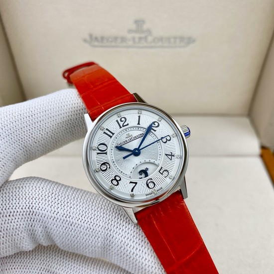 JAEGER-LECOULTRE积家女款RENDEZ-VOUS约会系列。尺寸：29mm搭载日本进口全自动机械机芯  正品版本机芯主版  功能：日夜星晨、时分秒显示功能 ，展现出昼的灿烂与夜的浪漫(刚刚的相遇，[玫瑰]刚刚的缘分，[爱心]刚刚的时间，愿幸福快乐与您相伴)