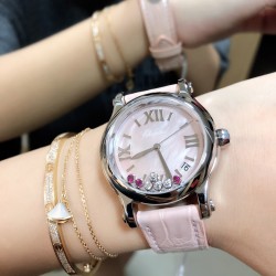 实拍《YF 》新品上市 萧邦 HAPPY DIAMONDS 五彩缤纷系列 278559-3020 。