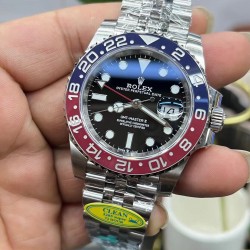 “可乐圈” ROLEX 劳力士 GMT格林尼治型 尺寸40mm！精钢表壳表链，蓝宝石镜面，超级夜光，双向陶瓷旋转表圈，原装折叠扣！