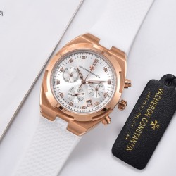 FK-VACHERON CONSTANTIN【江诗丹顿】纵横四海系列，六针多功能跑秒版火热上市，突破传统，时尚优雅的多彩表带，可满足佩戴者在不同场合的需求，多样化的色彩设计演绎大胆而时尚的风格，江诗丹顿在装置时始终将舒适性放在首位，确保腕表完美贴合手腕，纯钢表壳，进口石英机芯，蓝宝石水晶玻璃，舒适胶质表带，采用原装针式表扣佩戴方便！尺寸:36.5mm