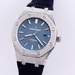 SF 爱彼 Audemars Piguet  皇家橡树系列 ️钻石壳 皮带款 搭载316L不锈精钢表壳 实心厚重钢带精选进口奥地利水钻 光彩闪耀 采用进口亚洲3120机芯 精准计时 耗时13个月 钻石精致手表 尺寸41.5x12mm 重量110g SF Factory 三杰精致推荐男士机械腕表 SJ为你精心打造超真实实物图拍摄