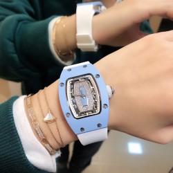 实拍 Richard Mille RM007 蓝陶瓷 蓝唇！经典系列女士壕气腕表！明星畅销款，人气指数最高的名品！