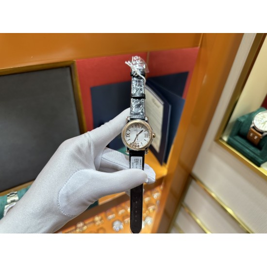 萧邦快乐钻33mm进口eta2892机械机芯进口美洲鳄鱼皮