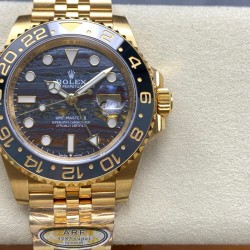 新品！ROLEX 劳力士 铁虎眼石表盘，每一片表盘都不同纹路(虎眼石,红碧玉和赤铁矿三种材质混合在一起,呈现出独特的金黄色和橙色的光泽)格林尼治GMT 3285一体机72小时储能 圈口过渡无痕，贵金属钢印扣子！