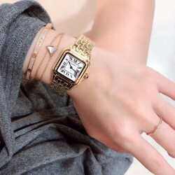 Cartier 卡地亚 猎豹 Panthre de Cartier华丽而不羁，线条流畅，柔软服帖于腕间，宛若在肌肤上翩翩起舞。独特的造型彰显成熟优雅、自信动人的女性形象。