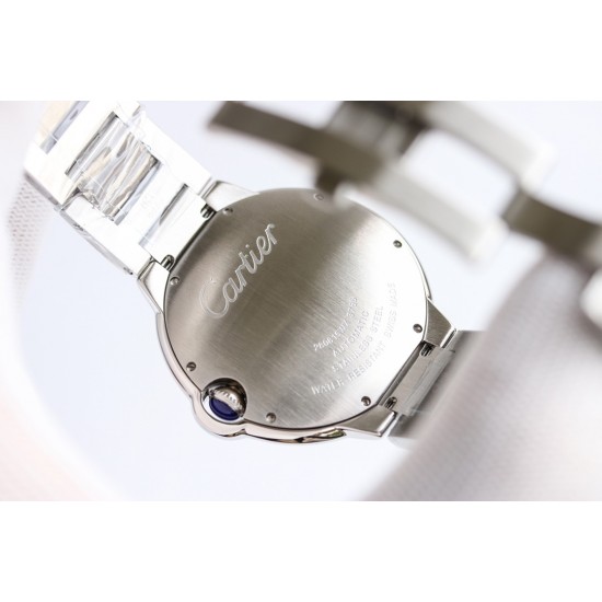 V7版复刻最高版！奢华 卡地亚 CARTIER B33 蓝气球 42mm 满钻系列 采用高端进口奥地利钻石5000+颗镶满表壳及表带 （镶嵌工艺5年内掉钻免费补新钻） 原版鱼眼真宝蓝石镜面（10年内非人为有磨损痕迹的！免费换新玻璃）TOP海鸥2836全自动机械机芯！高档烤蓝指针 高端精钢带 不掉螺丝 ！纳米真空电镀细节更到位！ 走时精准 质量可靠 ！五星推荐 匠心之作 值得你拥有！