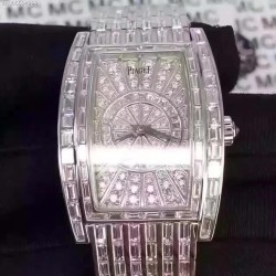 高端品质 天价产品 转图需谨慎 伯爵18K全钻表金重115克壳／带镶方形钻石392颗26.986克拉壳／底镶圆形钻石549颗4.755克拉把的镶圆形钻石1颗0.072克拉搭载原装伯爵690P石英机芯直径27mm公价6077200元商品规格:默认规格