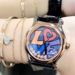 实拍《YF 》新品上市 萧邦 HAPPY DIAMONDS 五彩缤纷系列 278559-3020 。
