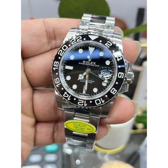 ROLEX 劳力士 GMT格林尼治型 尺寸40mm！精钢表壳表链，蓝宝石镜面，超级夜光，双向陶瓷旋转表圈，原装折叠扣！