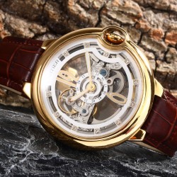 实物拍摄品牌：卡地亚-CARTIER   类型：男士腕表表壳：316精钢（做工上乘）表带：进口小牛皮/原装扣机芯：高级定制全自动机械机芯（走时稳定）材料：高级强化镀膜镜面尺寸：直径46mm，厚度14mm