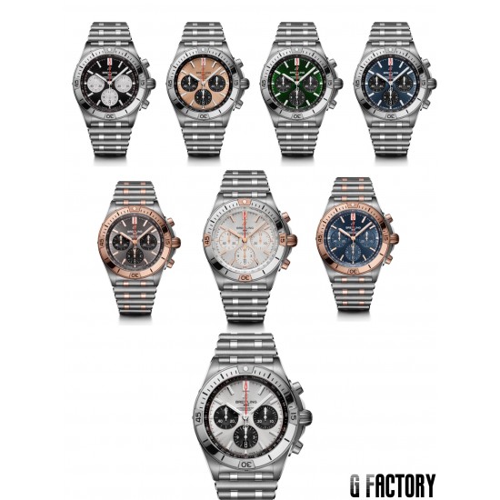 【硬核钢王】GF新品百年灵Chronomat,备受关注的蝴蝶扣辊珠精钢表链因其类似“子弹”的外形被称为“子弹链”。一体式圆滑倒角处理,每一处细节都展现出高辨识度机械美感!表壳纵向拉丝更显GF超凡的打磨功力!材质: 316L精钢直径: 42毫米机芯:Asia-7750机芯GF出品,复刻首选! 【硬核钢王】GF新品百年灵Chronomat,备受关注的蝴蝶扣辊珠精钢表链因其类似“子弹”的外形被称为“子弹链”。一体式圆滑倒角处理,每一处细节都展现出高辨识度机械美感!表壳纵向拉丝更显GF超凡的打磨功力!材质: 316L精钢直径: 42毫米机芯:Asia-7750机芯GF出品,复刻首选!
