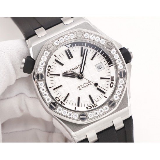 爱彼 Audemars Piguet    AP 皇家橡树离岸型 15710系列  X43 采用莫桑钻圈口 一表一码，二码合一，配送检验证书，联网可查询，国检机构  真正的物美价廉 搭配进口3120机械机芯  904L精钢表壳，进口橡胶表带，防眩光水晶蓝宝石玻璃镜面，尺寸：42mm 14mm[礼物][礼物]五星推荐，自留，送礼，首选