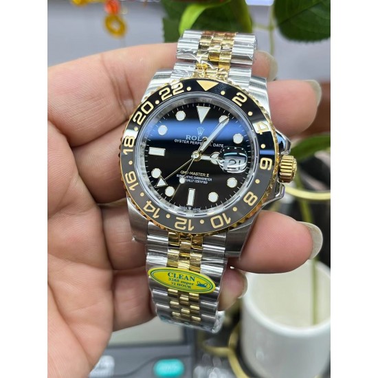 皮蛋圈！ROLEX 劳力士 GMT格林尼治型 尺寸40mm！精钢表壳表链，蓝宝石镜面，超级夜光，双向陶瓷旋转表圈，原装折叠扣！