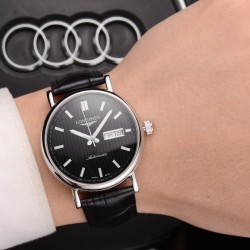 浪琴(LONGINES)✨✨✨火爆新品 搭载瑞士全自动机械机芯  316精钢表壳 大气三针双历设计 简约时尚 优雅尊贵 进口镀膜超强镜面 真牛皮表带 商务休闲 精致型男首选 [玫瑰][玫瑰][玫瑰] 直径42mm 厚11mm