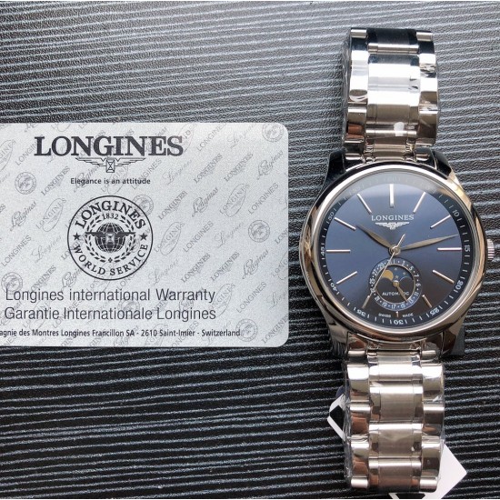 2019浪琴官网新品v2版本浪琴 LONGINES L33 名匠系列月相 市场上唯一一家官方1:1复刻版本，不惜成本[强]升级瑞机壳套字面，原装月相，区别市场普通版本 配置全自动机械机芯，316L精钢，蓝宝石镜面，尺寸39.5mm专柜同步，SJ出品让表又再次刷新高性价比的购表体验