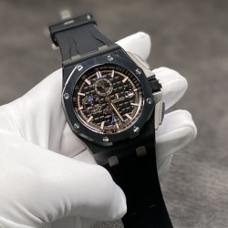 【ps该款为多功能的表款，容易出现操作不当，请慎重考虑！ 】AUDEMARS PIGUET 爱彼 AP 皇家橡树离岸型 计时码表 26402CE.OO.A002CA.01 陶瓷表壳 钛合金按钮 双面蓝宝石镜面 3126机芯 陶瓷自动砣 橡胶表带 钛合金针扣 44mm JF厂出品 出货实拍