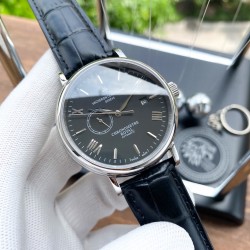 实物拍摄品牌：江诗丹顿 -Vacheron Constantin  类型：[酷]男士腕表表壳：316精钢（做工优质）表带：进口真牛皮/原装针扣机芯：进口西铁城8215全自动机械机芯（走时稳定）玻璃：高级强化镀膜镜面尺寸：直径40mm，厚度12.5mm
