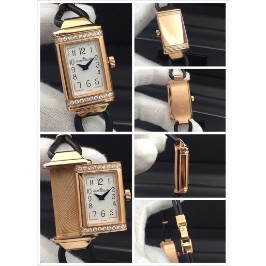 JAEGER-LECOULTRE 积家一号女装丝链翻转腕表瑞士石英1:1精致刻复 个性独特魅力,尺寸:33mmx16mm。材质:精钢打造,蓝宝水晶玻璃,太阳放射油压表盘,蓝色太妃形指针,搭配意大利纤细小牛皮绳,尽显貴族的风范! JAEGER-LECOULTRE 积家一号女装丝链翻转腕表瑞士石英1:1精致刻复 个性独特魅力,尺寸:33mmx16mm。材质:精钢打造,蓝宝水晶玻璃,太阳放射油压表盘,蓝色太妃形指针,搭配意大利纤细小牛皮绳,尽显貴族的风范!