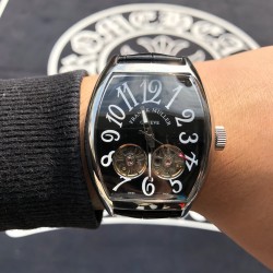 ⭐️法兰克穆勒 Franck Muller ⚜️尺寸 40*55mm ⌚️锥桶型立体壳身⚙️ 全自动镂空双飞轮机芯  头层小牛皮表带原装针扣独特的F M风格 只为专属打造 BG™️ 出品 ✈️