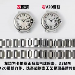 重磅来袭 V20 facrory最美复刻 卡地亚33mm蓝气球W6920084石英女表  独家使用原装瑞士157石英机芯   全新升级版本！机芯质量飞跃新层次 只有少量到货！抢到即赚 是市场仿真度最高的同款女表！采用最好的的1比1壳套！蓝宝石水晶鱼眼镜面！ 原装尖晶石表冠！原厂级表盘字面！瑞士烧钢蓝针！三度防水！ 品质好！性价比高！包装再升级同步！一表一号一吊牌，三码合一！附赠原装便携式 卡家 真皮 表袋 是市场有买正品开发的厂家！推荐，买石英款蓝汽球女表，认准V20