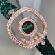 实拍 萧邦新增绿色表盘HAPPY DIAMONDS系列快乐钻腕表 3层蓝宝石玻璃镜面 我们就是自己的神话 原厂瑞士石英机芯 镜面内5颗快乐钻自由转动 活动钻石围绕表盘回旋起舞 制作精巧的表壳玩味透明概念 chopard家标志性的Happy钻石在两片蓝宝石水晶玻璃 形成的空间内自由滑动 充分展现自由和欢快的感觉 表壳顶端与底端各缀有一圈钻石 树叶形指针 较小的同心圆为珍珠母贝质地 呈圆满的球型 两个同心圆环上皆全手工镶有钻石 七颗灵动钻石如悬空漂浮一般 细节见真知。 实拍 萧邦新增绿色表盘HAPPY DIAMONDS系列快乐钻腕表 3层蓝宝石玻璃镜面 我们就是自己的神话 原厂瑞士石英机芯 镜面内5颗快乐钻自由转动 活动钻石围绕表盘回旋起舞 制作精巧的表壳玩味透明概念 chopard家标志性的Happy钻石在两片蓝宝石水晶玻璃 形成的空间内自由滑动 充分展现自由和欢快的感觉 表壳顶端与底端各缀有一圈钻石 树叶形指针 较小的同心圆为珍珠母贝质地 呈圆满的球型 两个同心圆环上皆全手工镶有钻石 七颗灵动钻石如悬空漂浮一般 细节见真知。