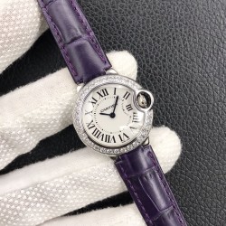 V6出品：卡地亚蓝气球系列！女装28MM单钻圈 瑞士石英机芯 ！女生最爱！