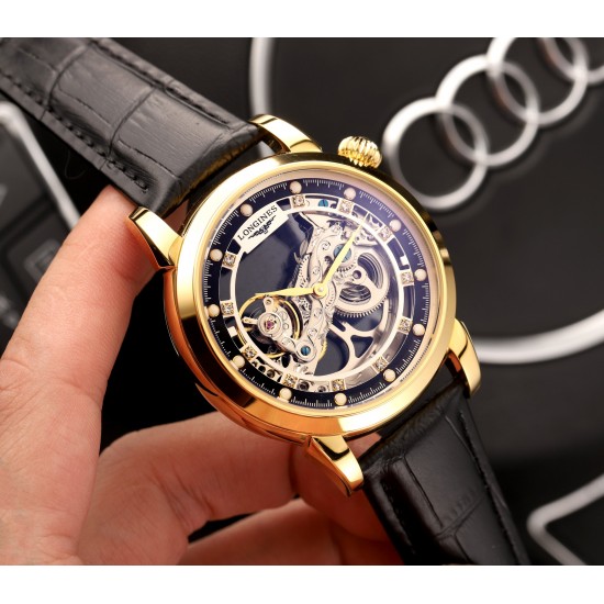 品牌:浪琴 ༶ LONGINES款式:尊贵绅士潮男腕表༶机械尺寸:43mm14mm 机芯:两针镂空飞轮机芯镜面:矿物质水晶玻璃材料:316精钢表扣:折叠扣精致打造,完美呈现༶精品力推༶欢迎转发 品牌:浪琴 ༶ LONGINES款式:尊贵绅士潮男腕表༶机械尺寸:43mm14mm 机芯:两针镂空飞轮机芯镜面:矿物质水晶玻璃材料:316精钢表扣:折叠扣精致打造,完美呈现༶精品力推༶欢迎转发