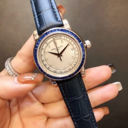 百达翡丽-PATEK PHILPPE 明珠天津雕花机(机械) 蓝宝石玻璃镜面 进口意大利牛皮 尺寸：直径：38mm 高度：约11mm