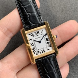 K11厂出品！升级V2版[强][强][强]顶级完美复刻的卡地亚TANK 坦克系列，[闪电]精钢版[闪电]有小号2431,中号2734,两个尺寸，顶级完美复刻，细节打磨，指针颜色，把头弧度，原厂鳄鱼皮带，底盖编码，均与正品一致！配贴码，一表一码！十种颜色表带！