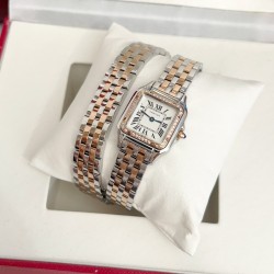 Panthre de Cartier / double chain Width 22mm.Length 30mm. Chain length 44cm卡地亚猎豹系列腕表/双圈表链宽度22mm 长度30mm 链条长度44cm瑞士进口石英机芯，316L精钢表壳表链。蓝晶石表冠，蓝宝石镜面，淬火钢蓝指针，双圈环绕链条，便捷珠宝扣。