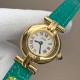 .鳄鱼皮版本卡地亚小旋风must de小金表vintage中古断货王，性价比高闭眼入。神仙颜值美绝trinity，小孩子才做选择，成年人都是all in![色]表径24mm，超薄厚度6.3mm，搭载瑞士石英机芯，罗马刻度奶油盘，简洁大两针，后镶天然美钻搭配鳄鱼皮表带更奢华超级闪。可仙可盐可甜，精致优雅上手绝美。时尚是一个经典的轮回～说不定今年的复古风，你就是走得最驾轻就熟的一个。推荐指数：⭐⭐⭐⭐⭐