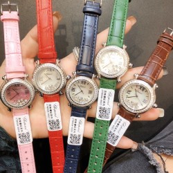 萧邦最新款 流珠镶钻系列 圆形表盘直径：30mm。尺寸与做工均和正版保持一致、钻石镶嵌宝石圈口，全钢女士腕表 线条流畅 立体感非常强 注重细节 以创造艺术品的方式专注每一只腕表，8个颜色